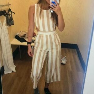 Striped Linen Jumpsuit